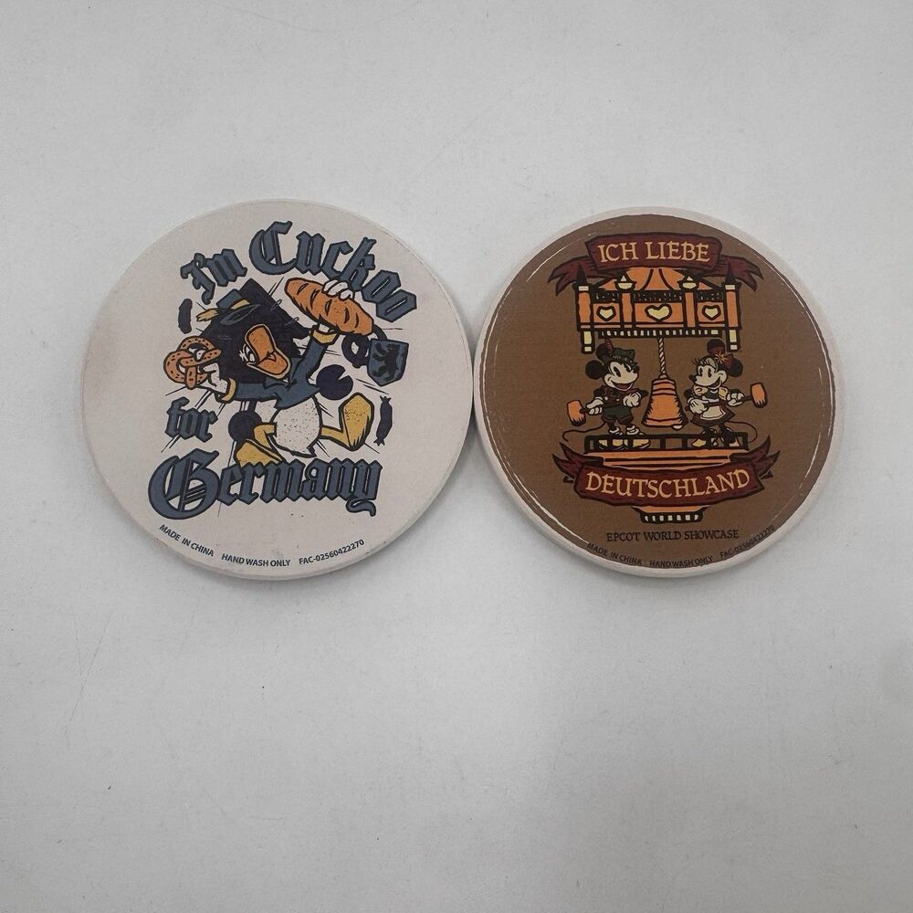 Disney Epcot Germany Pavilion Drink Me at the Bier Coaster Set of 2 Ships Fast
